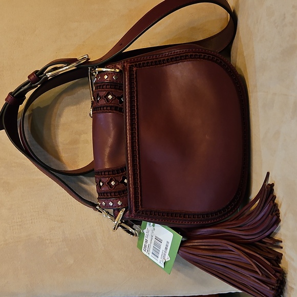 kate spade Basset Lane Emaline  Crossbody Bag Studs Ladder Lace Cherrywood NWT - Picture 3 of 15